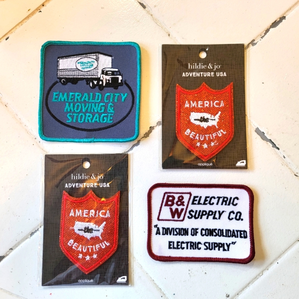 Lot of 4 Patches 2 Vtg  and 2 New Hildie & Jo "American the Beautiful" Truck Hat